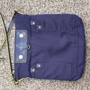Marc by Marc Jacobs navy blue fabric and leather crossbody purse